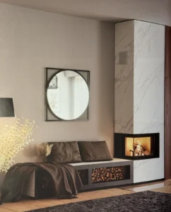 eingebauter Kaminbausatz