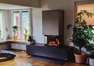 eingebauter Kaminbausatz